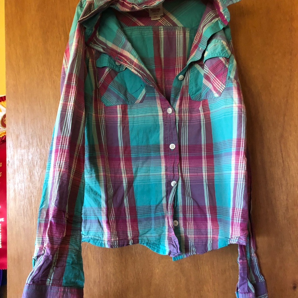 Turquoise Plaid Shirt